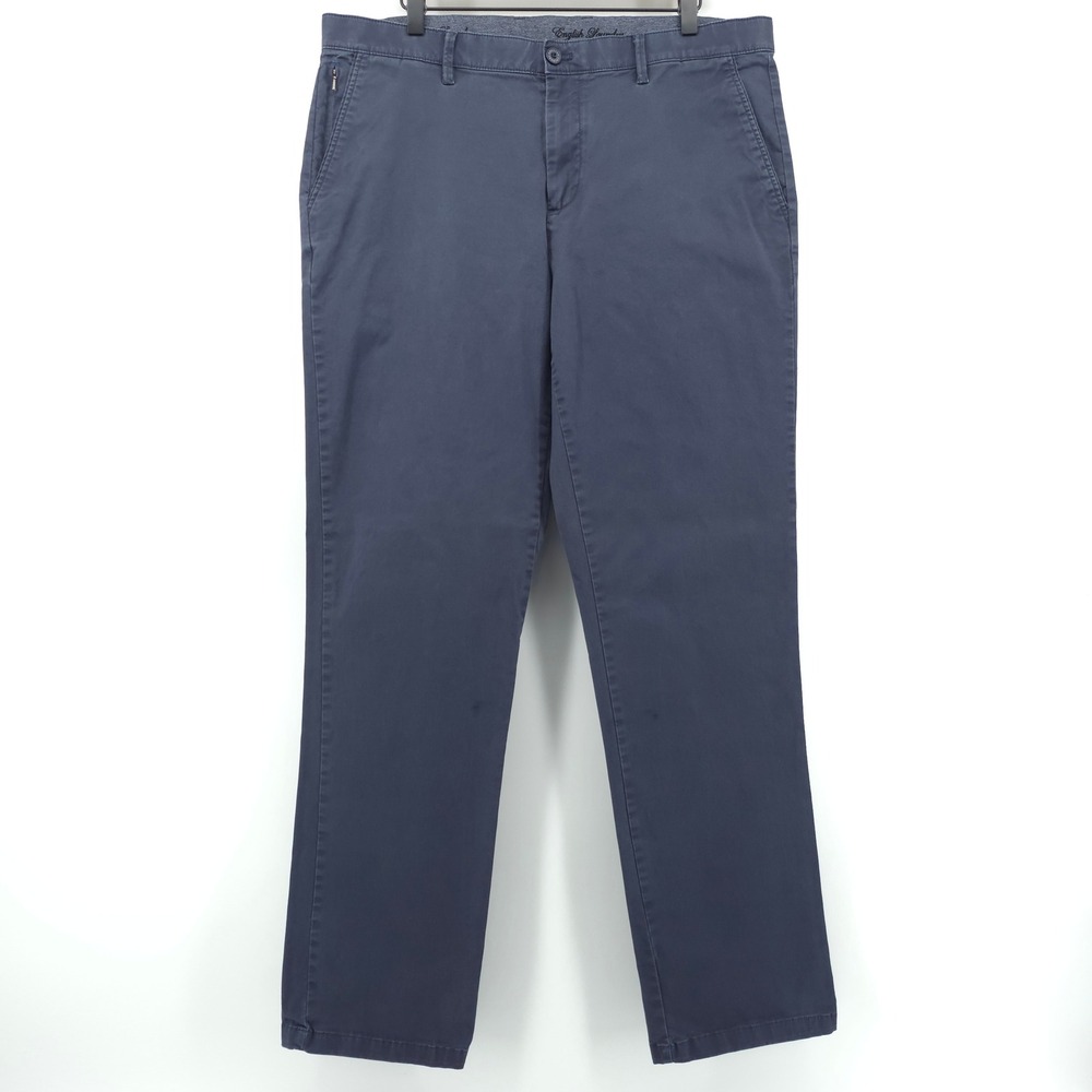English Laundry Mens Chino Pants 36x34 Slate Blue Stretch Twill Straight Leg